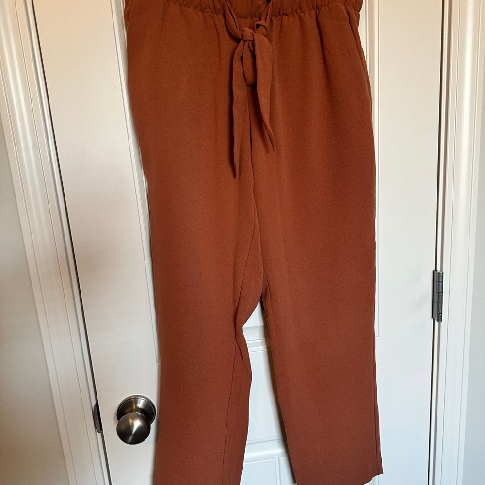 Women's LOFT Rust Tie-Waist Pants